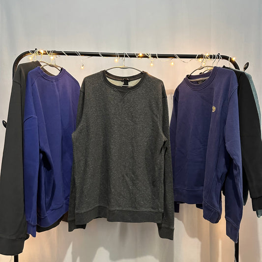 H&M Basic Textured Sweatshirt  - Thrift (Grey) (M)