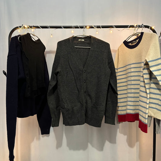 Uniqlo Cardigan Sweater  - Thrift (Dark Grey) (M)